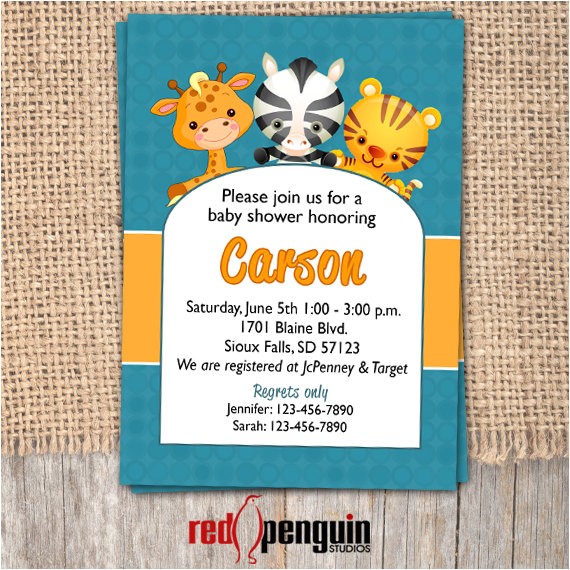 Zoo themed Baby Shower Invitations Baby Shower Invitation Zoo themed Printable by