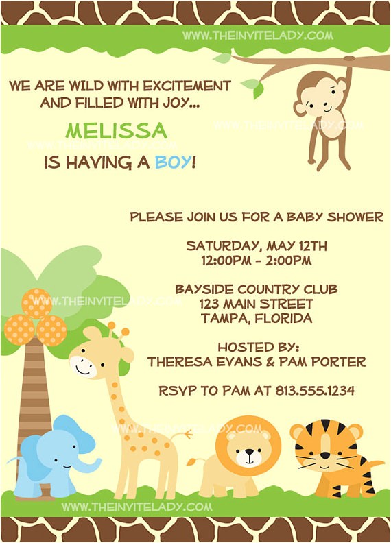 Zoo themed Baby Shower Invitations Items Similar to Jungle Baby Shower Invitations Safari