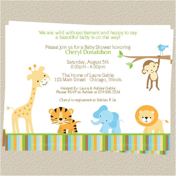 Zoo themed Baby Shower Invitations Jungle Baby Shower Invitations Zoo or Safari by