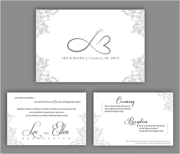 25th Wedding Anniversary Invitation Cards Free Download 20 Wedding Anniversary Invitation Card Templates which