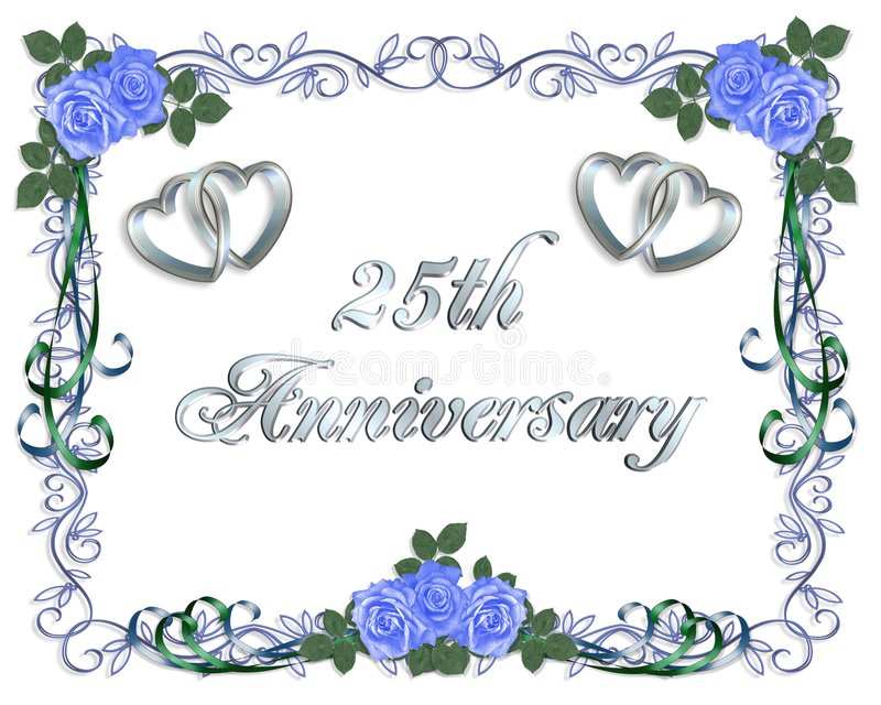 25th Wedding Anniversary Invitation Cards Free Download 25th Wedding Anniversary Border Invitation Stock