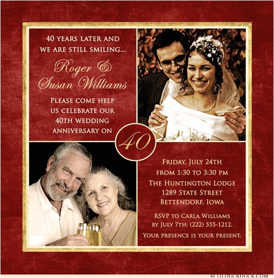 40 Wedding Anniversary Invitations 40 Years Of Smiles Photo Invitation Wedding Anniversary