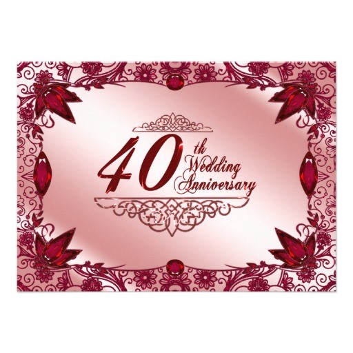 40 Wedding Anniversary Invitations 40th Wedding Anniversary Invitation 11 Cm X 16 Cm
