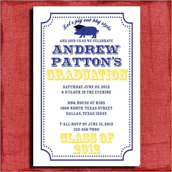4×6 Graduation Party Invitations Bbq Graduation Invitation 4×6 or 5×7 Invitation Printable