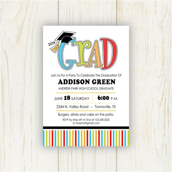 4×6 Graduation Party Invitations Graduation Party Invitation 5×7 or 4×6 Digital File
