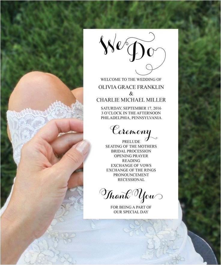 4×8 Wedding Invitations Wedding Programs 4×8 Wedding Program Template Editable 4×8 Wedding Invitations Wedding Programs 4×8 Wedding Program Template Editable