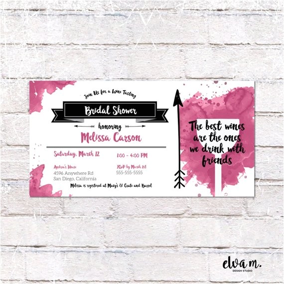 4×8 Wedding Invitations Wine Tasting Bridal Shower Invitation 4×8 Invite Custom 4×8 Wedding Invitations Wine Tasting Bridal Shower Invitation 4×8 Invite Custom