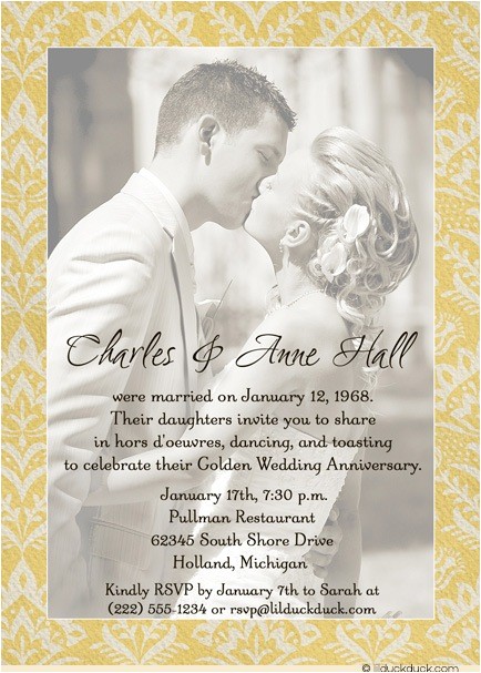 50th Wedding Invitations Designs 50th Wedding Anniversary Invitation Golden Photo event