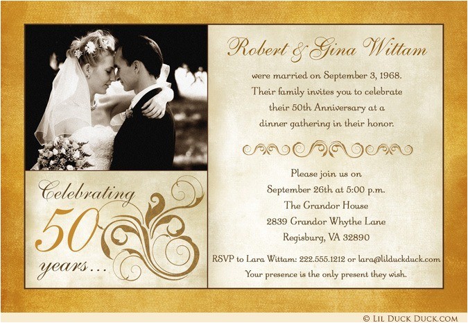 50th Wedding Invitations Designs Fashionable 50th Anniversary Photo Invitation Design