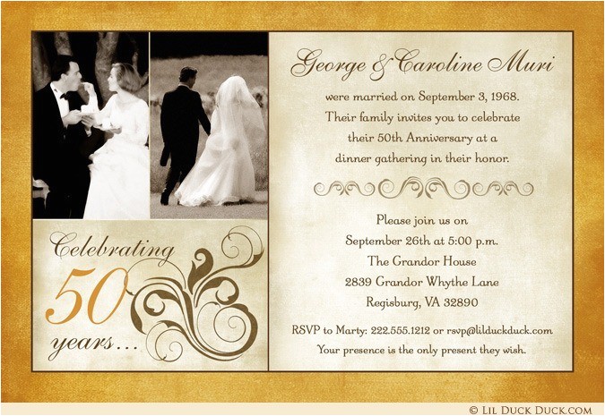 50th Wedding Invitations Designs Fashionable 50th Anniversary Photo Invitation Design