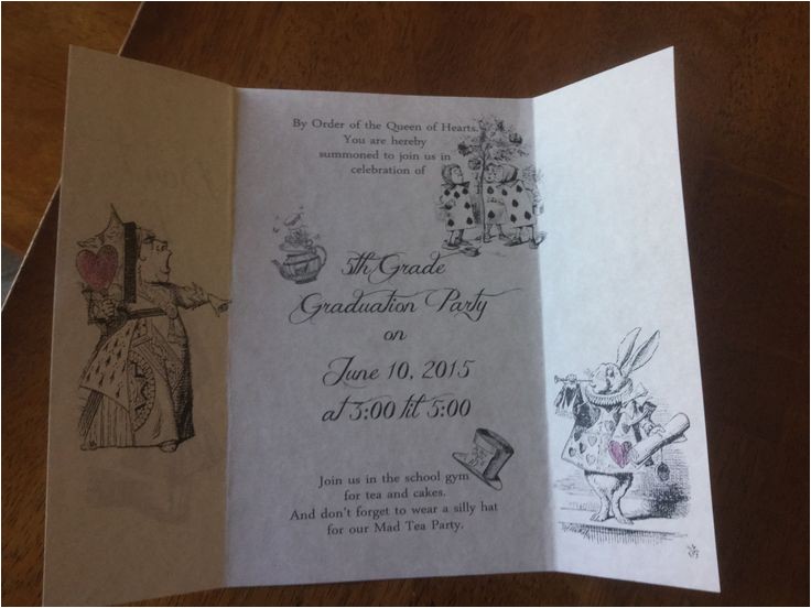 5th Grade Graduation Invitations 17 Best Images About Alice In Wonderland Madhatter Party
