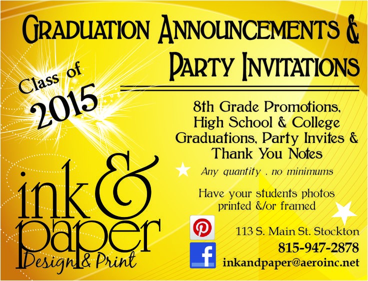 8th Grade Graduation Party Invitations Ink Paper Designs original Graduation Announcements