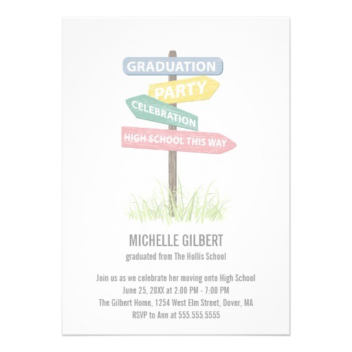 8th Grade Graduation Party Invitations Street Sign 8th Grade Gradution Party 13 Cm X 18 Cm