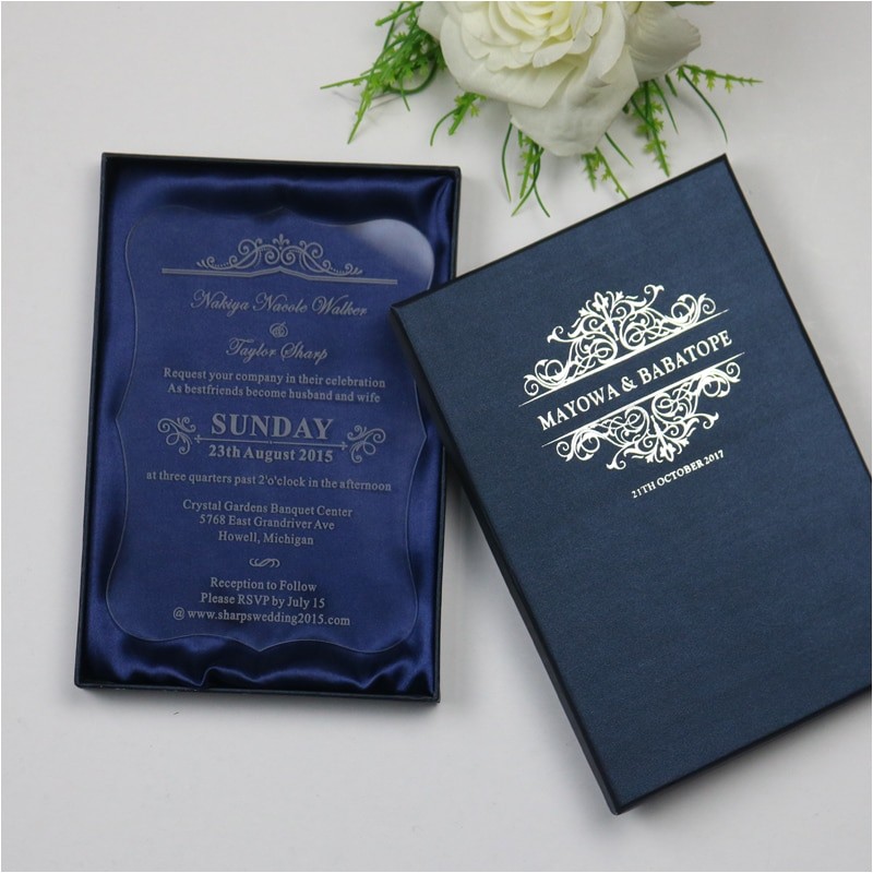 Acrylic Wedding Invitations with Box Sample Personalized Luxury Customized Acrylic Wedding