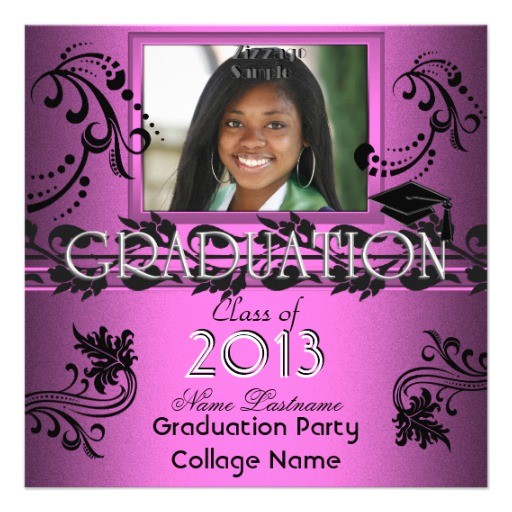 African American Graduation Invitations African American Graduation Party Pink Girl Photo 5 25