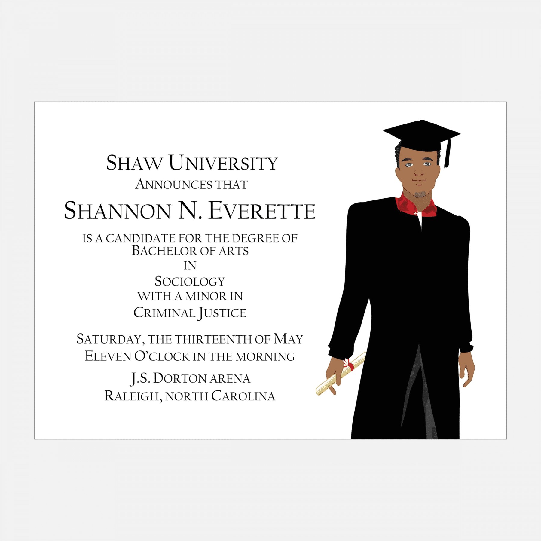 African American Graduation Invitations African American Male Graduation Announcement Sweet