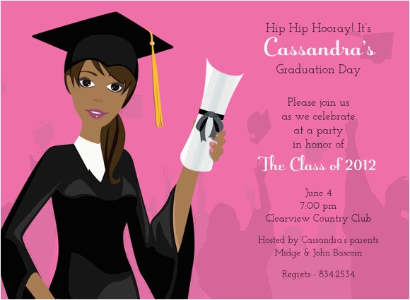 African American Graduation Invitations Grad Girl African American Graduation Invitations by