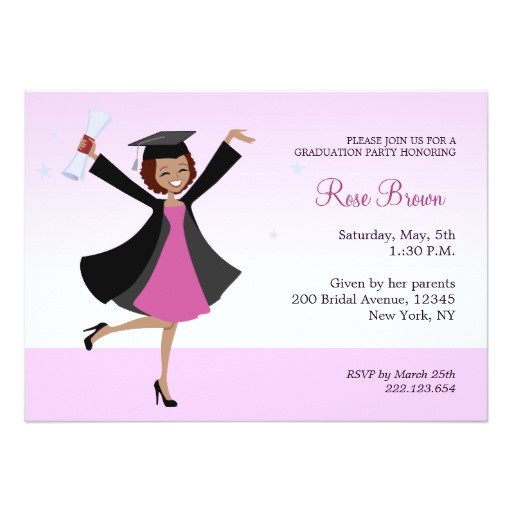 African American Graduation Invitations Graduate African American Girl Party Invitation Zazzle