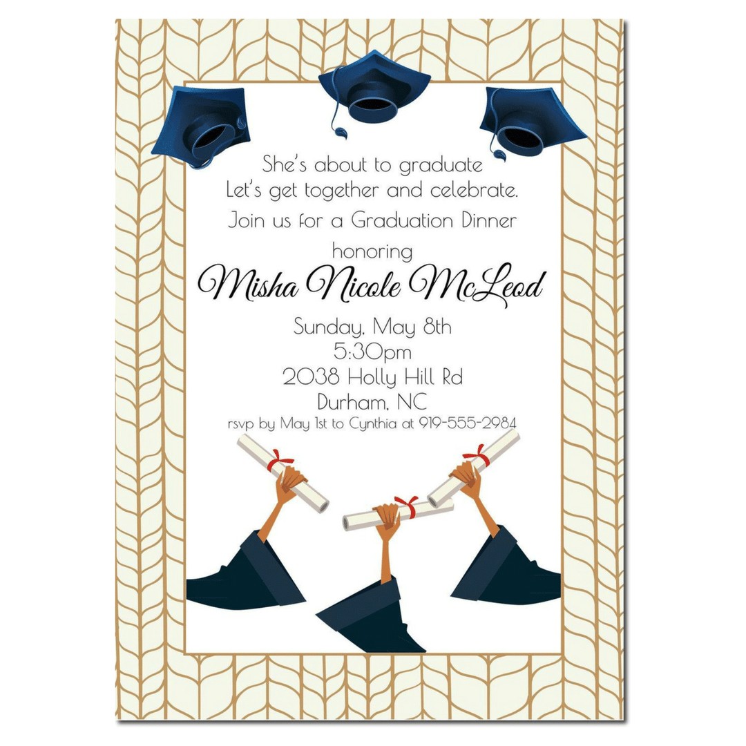 African American Graduation Invitations Jade African American Graduation Announcement