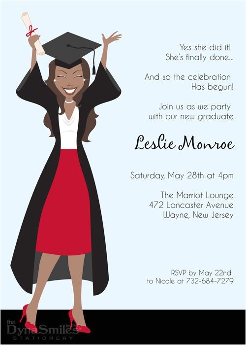 African American Graduation Invitations Ms Happy Grad Graduation Party Invitation African