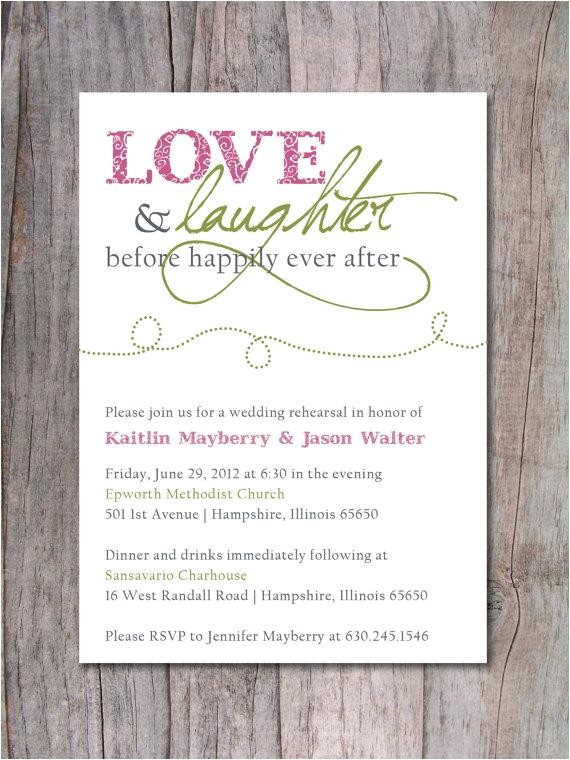 After Wedding Dinner Invitation Wording Rehearsal Dinner Invitation Happily Ever after 2215451