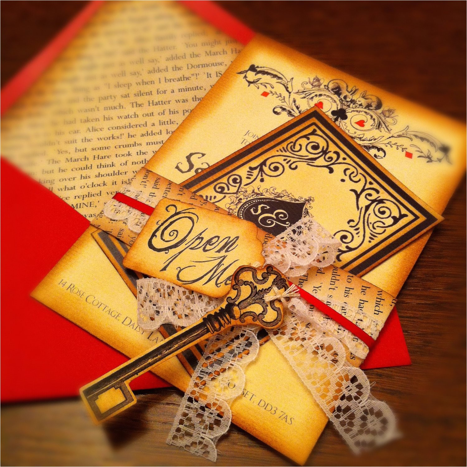 Alice In Wonderland Wedding Invitation Template Alice In Wonderland Inspired Wedding Invitation