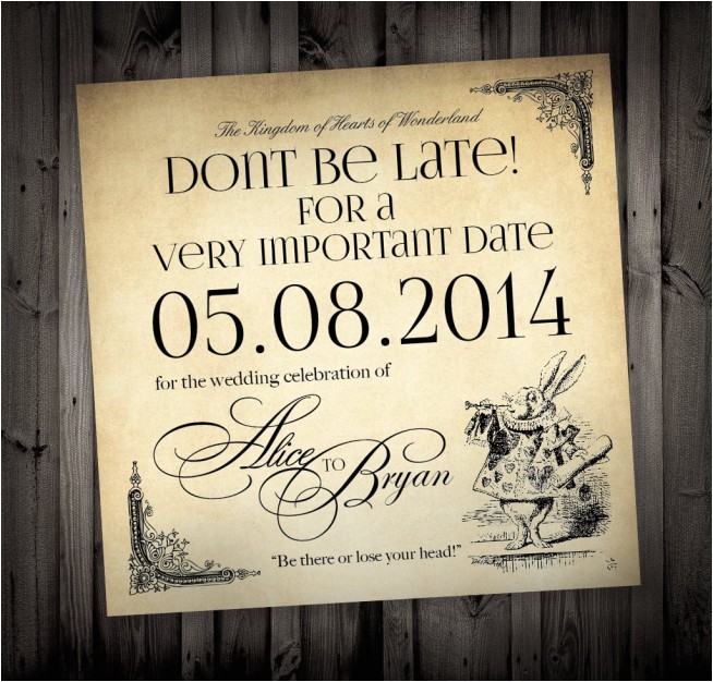 Alice In Wonderland Wedding Invitation Template Wedding Invitation Templates Alice In Wonderland Wedding