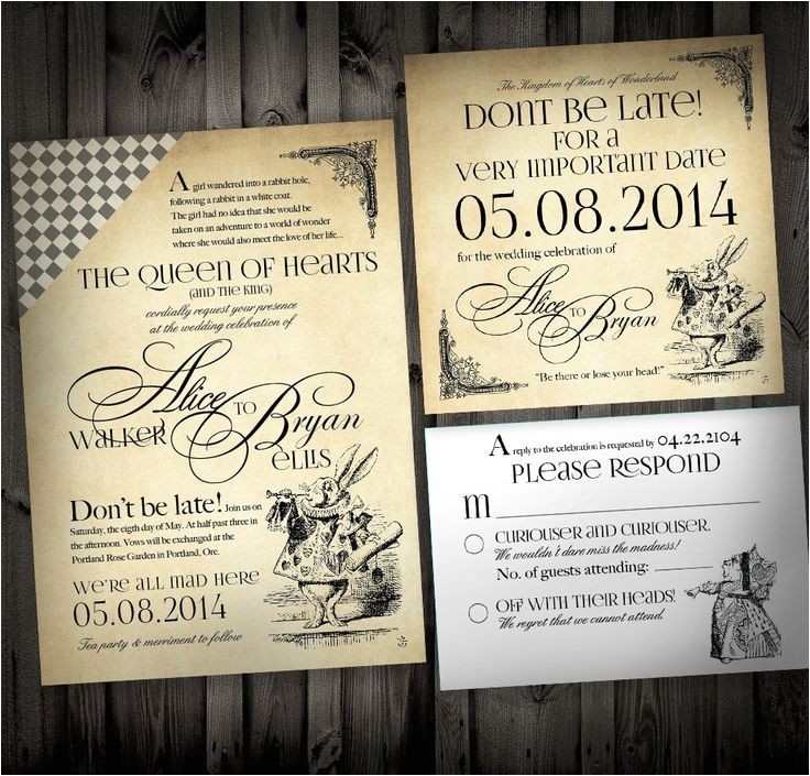 Alice In Wonderland Wedding Invitation Template Wedding Invitation Templates Alice In Wonderland Wedding