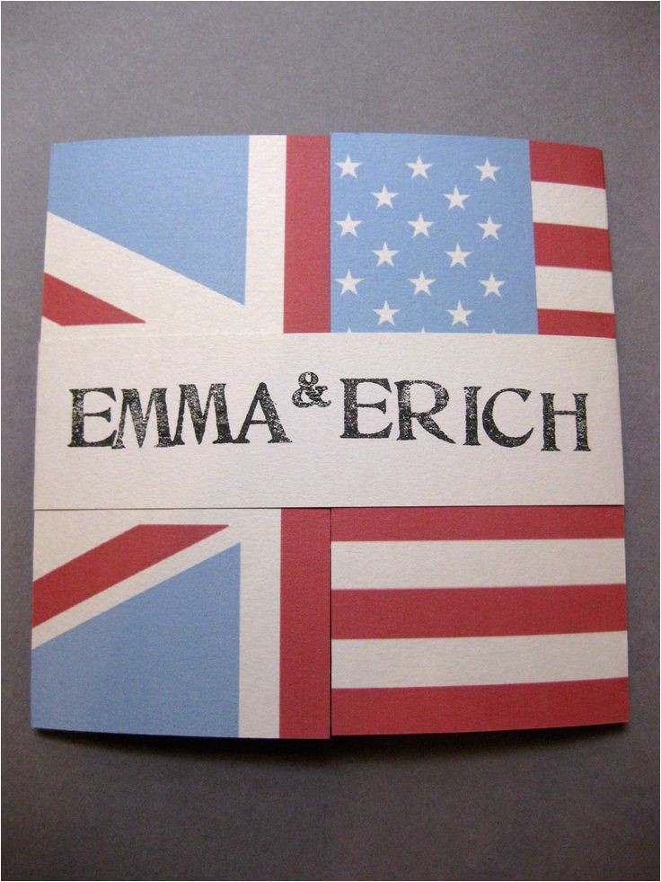 American Flag Wedding Invitations Handmade English and American Flag Wedding Invitation for American Flag Wedding Invitations Handmade English and American Flag Wedding Invitation for