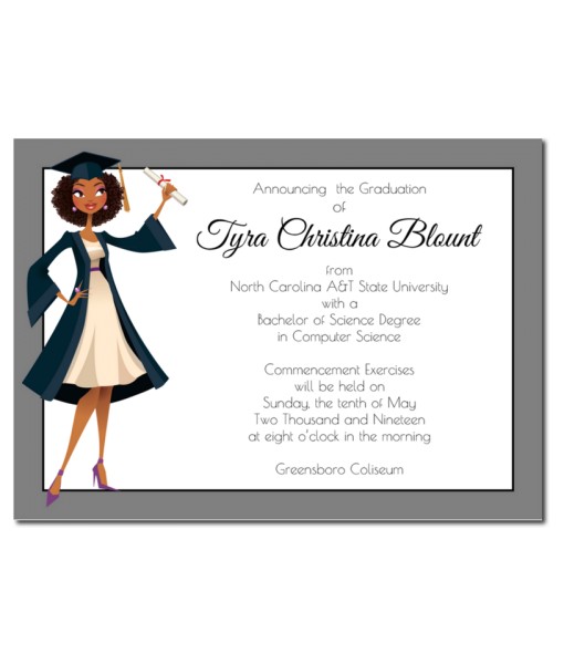 American Greetings Graduation Invitations Jade African American Graduation Announcement