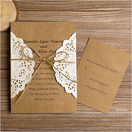 Antique Wedding Invitation Ideas Vintage Rustic Lace Pocket Wedding Invitations Ewls002 as