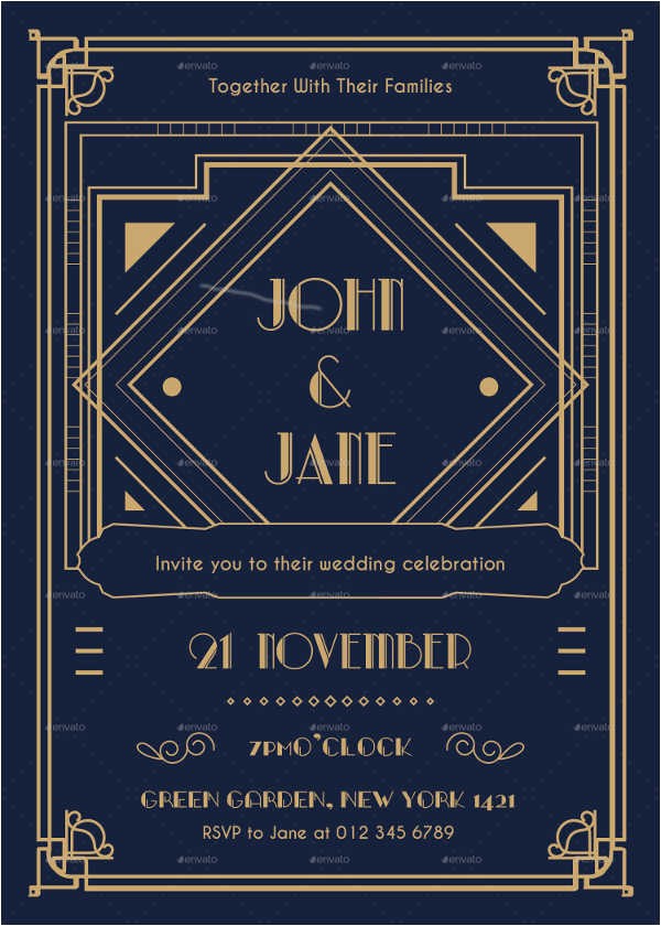 Art Deco Wedding Invitations Free Download 10 Art Deco Wedding Invitations Free Psd Vector Ai