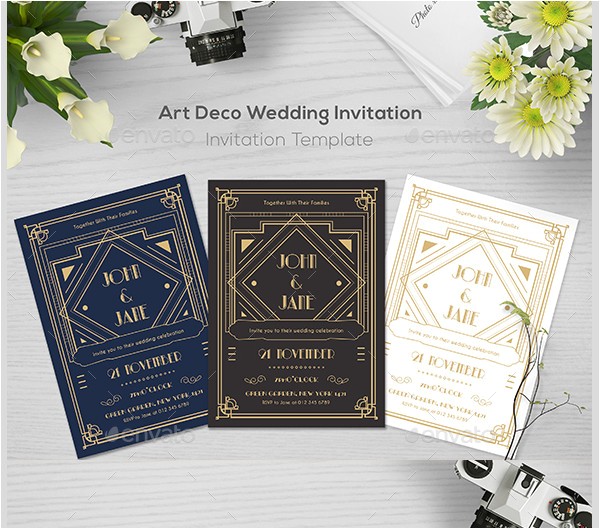 Art Deco Wedding Invitations Free Download 29 Art Deco Wedding Invitations Free Premium Download