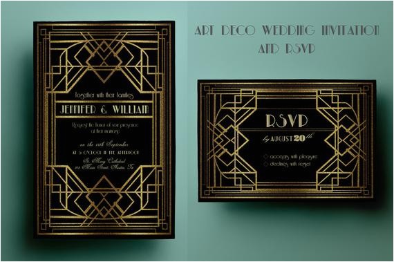 Art Deco Wedding Invitations Free Download Art Deco Wedding Invitation Template Gatsby Wedding