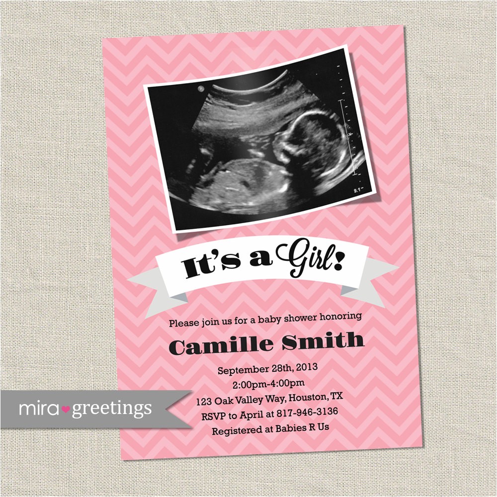 Baby Shower Invitations with Ultrasound Ultrasound Baby Shower Invitation Girl or Boy sonogram Baby