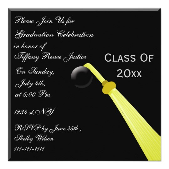 Back Of Graduation Invitation Graduation Hat Back Graduation Party Invitation Zazzle Com