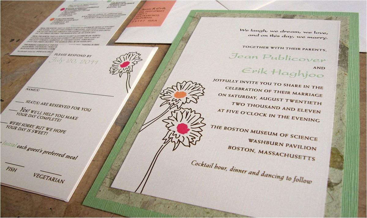 Back Pocket Wedding Invitations Custom Wedding Invitation Pocket On the Back Papercake