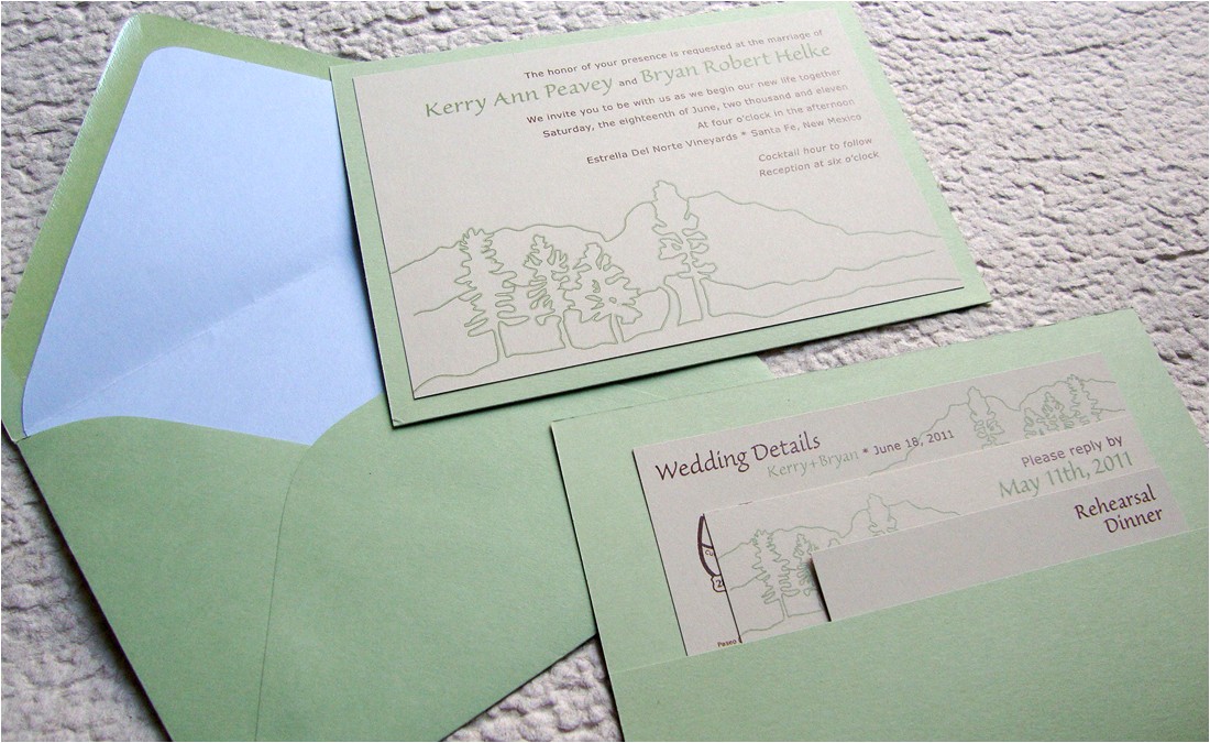 Back Pocket Wedding Invitations Custom Wedding Invitation Pocket On the Back Papercake