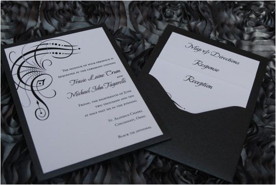 Back Pocket Wedding Invitations Glitz and Glam Back Pocket Card Invitation Elegant