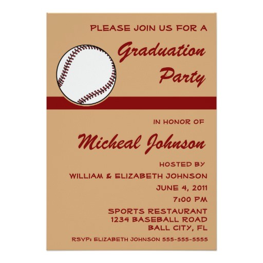 Baseball Graduation Invitations Baseball Player Ball Sport 2014 Graduation Party