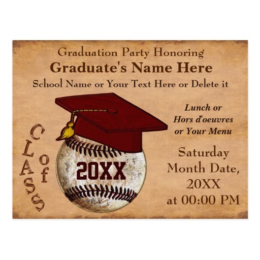 Baseball Graduation Invitations Custom Vintage Baseball Graduation Invitations Postcard Baseball Graduation Invitations Custom Vintage Baseball Graduation Invitations Postcard