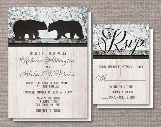 Bear Wedding Invitations Artistically Invited Invitations Saint Clair Pa