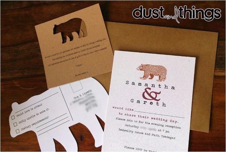 Bear Wedding Invitations Bespoke Unique Wedding Invitation Package with A Bear