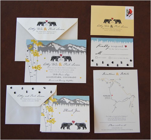 Bear Wedding Invitations Love Bears Wedding Invitation Suite Paperfish Designs