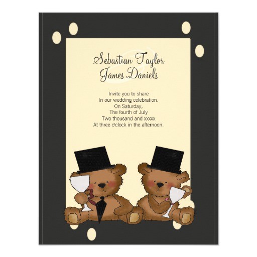 Bear Wedding Invitations Personalized Civil Ceremony Invitations