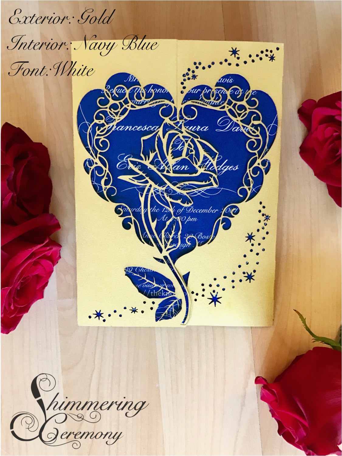 Beauty and the Beast Inspired Wedding Invitations Beauty and the Beast Inspired Rose Gate Invitation