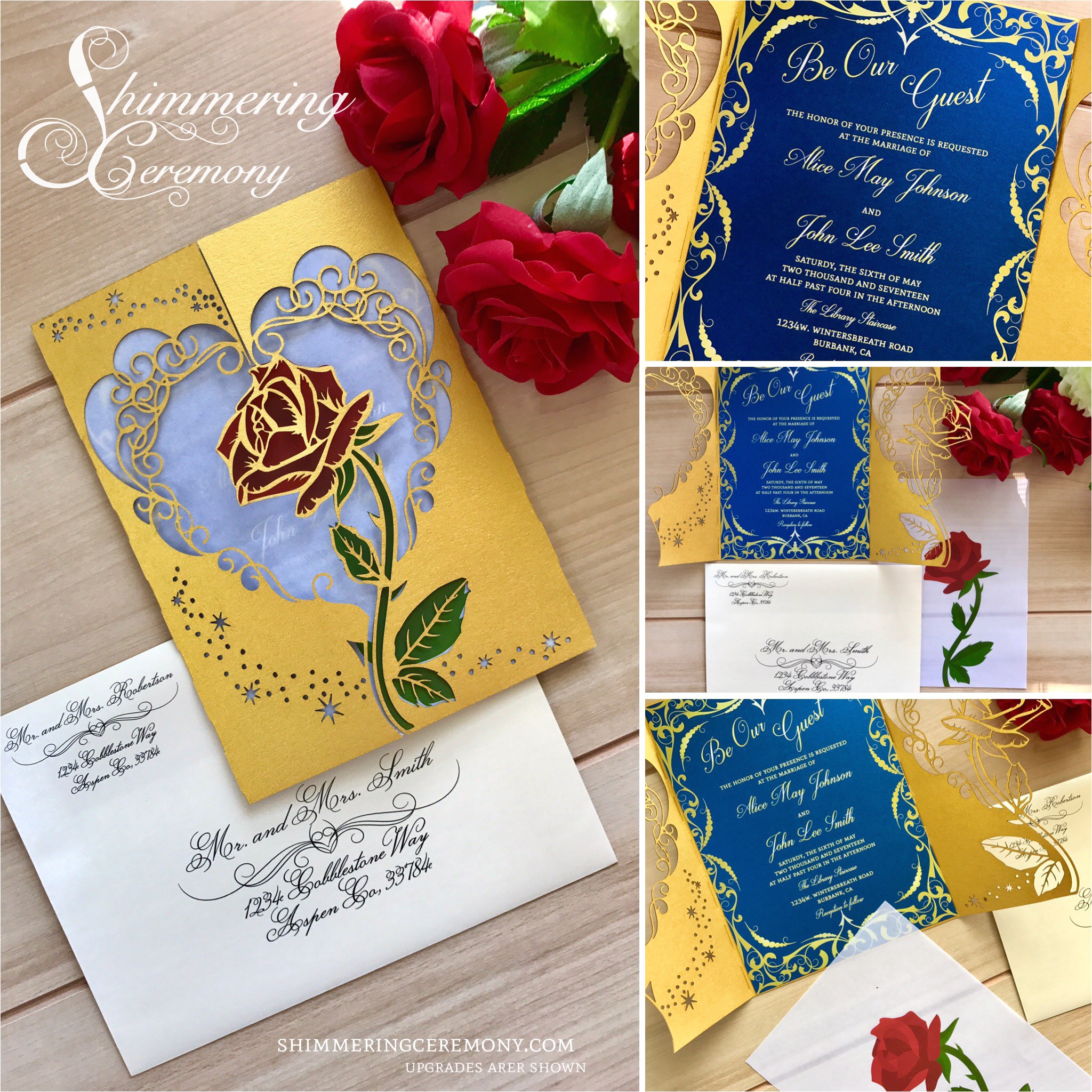Beauty and the Beast Inspired Wedding Invitations Beauty and the Beast Inspired Wedding Invitation Laser