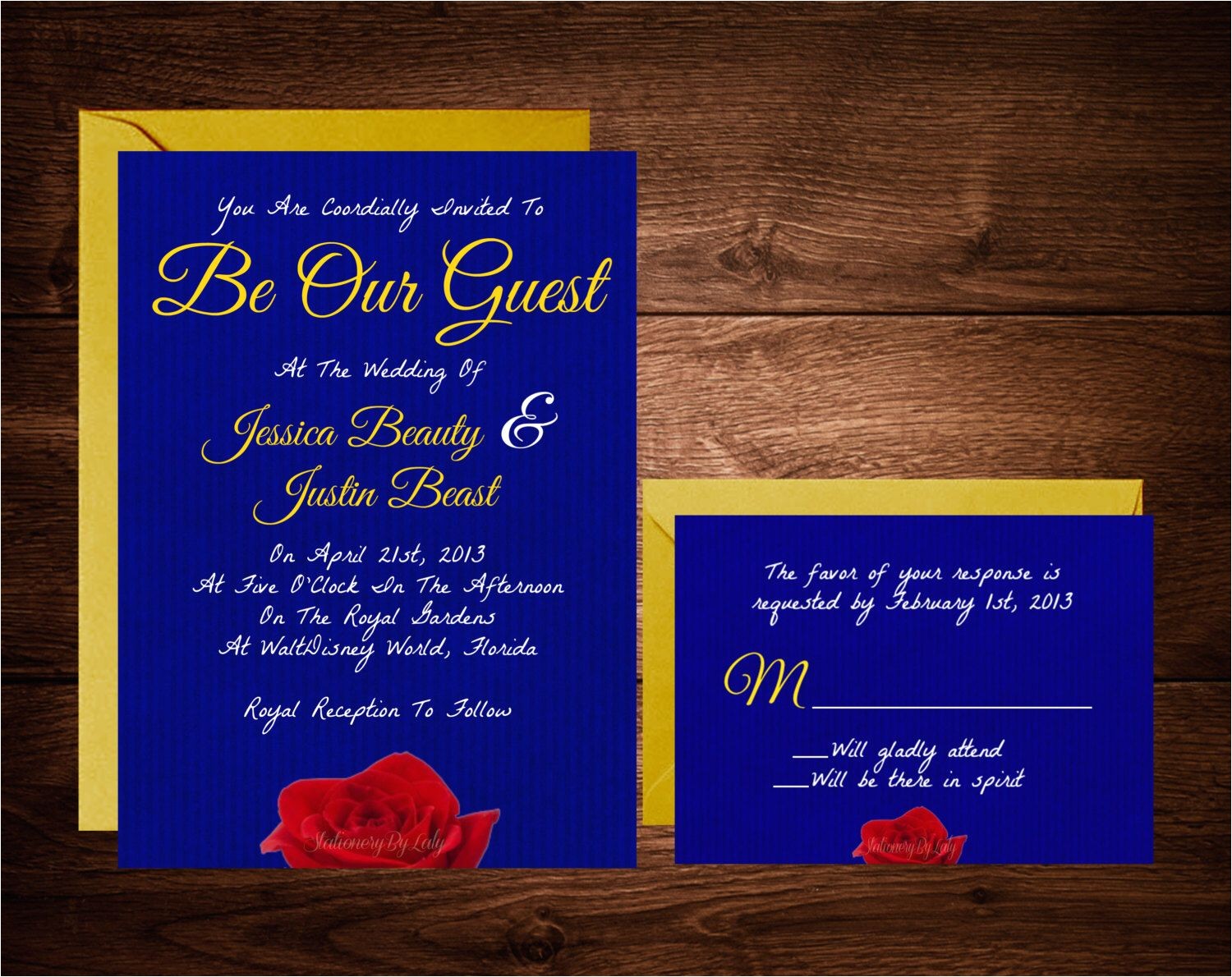 Beauty and the Beast Wedding Invitations Beauty and the Beast Wedding Invitations Fairytale