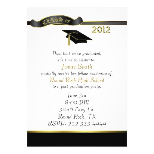 Black and Gold Graduation Party Invitations Black and Gold Custom Graduation Party Invitation 5 Quot X 7