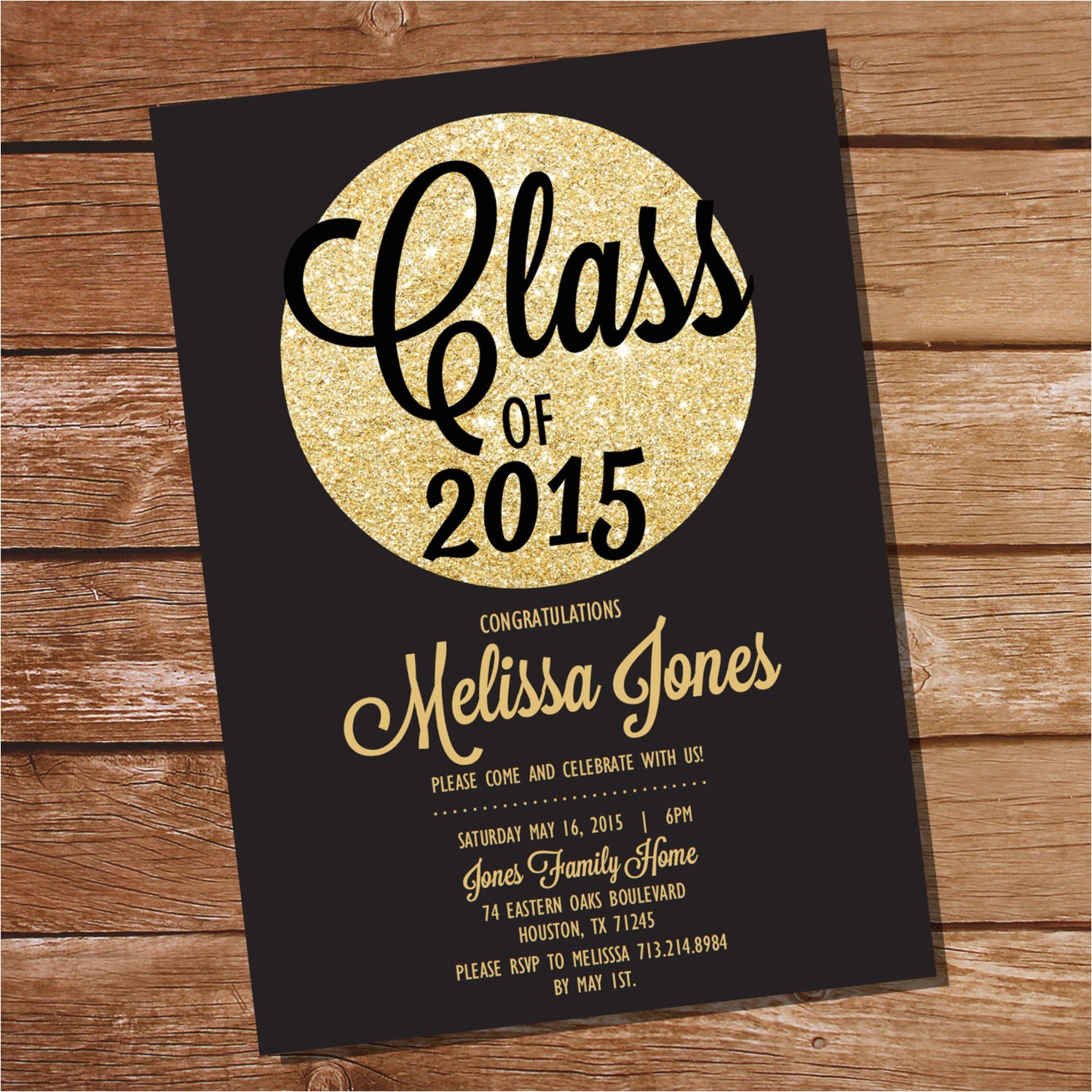 Black and Gold Graduation Party Invitations Black and Gold Graduation Invitation Gold by Sunshineparties